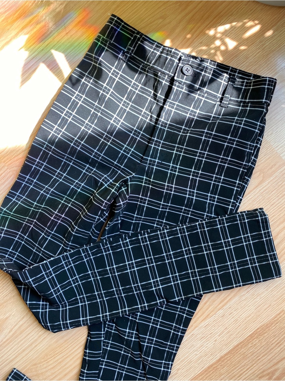 🖤 Checked Black Pants White Grid Pattern Collegiate Preppy Fall Autumn Academia